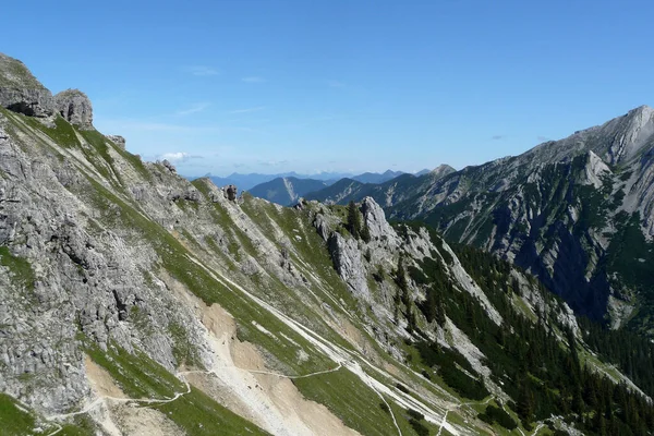 Wandeltocht Schottelkarspitze Berg Beieren Duitsland Zomer — Stockfoto
