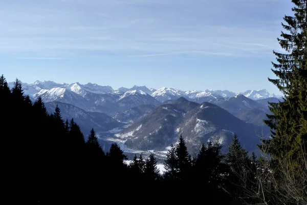 Passeio Inverno Pela Montanha Seekarkreuz Baviera Alemanha — Fotografia de Stock