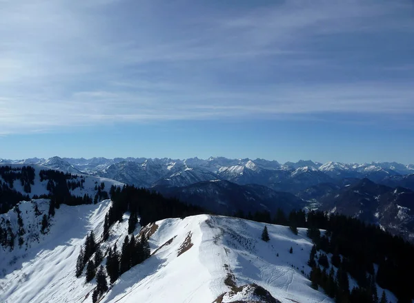 Winter Bergtour Zum Seekarkreuz Bayern Deutschland — Stockfoto