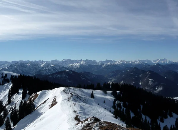 Winter Bergtour Zum Seekarkreuz Bayern Deutschland — Stockfoto