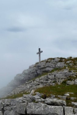 Soiernspitze dağının zirvesi, Bavyera, Almanya