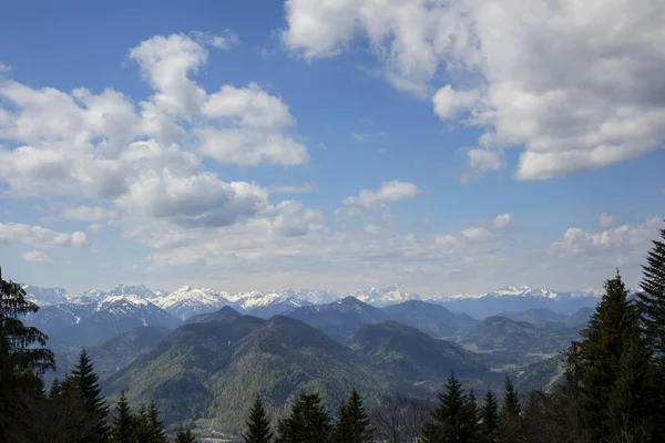 Panorama Montanhoso Montanha Seekarkreuz Baviera Alemanha Primavera — Fotografia de Stock