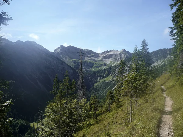 Περιήγηση Πεζοπορία Στο Βουνό Soiernspitze Βαυαρία Γερμανία — Φωτογραφία Αρχείου