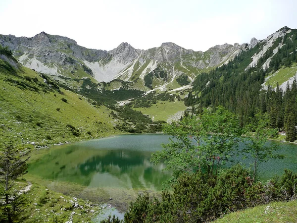 Lago Soiernsee Montaña Soiernspitze Baviera Alemania —  Fotos de Stock