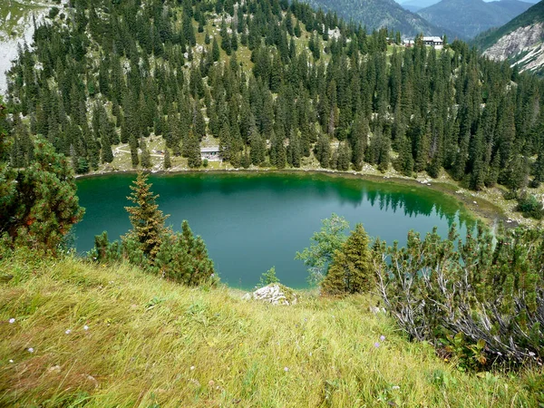 Lago Soiernsee Montanha Soiernspitze Baviera Alemanha — Fotografia de Stock