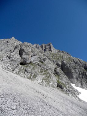 Avusturya 'daki Ehrwalder Sonnenspitze dağından dağ manzarası