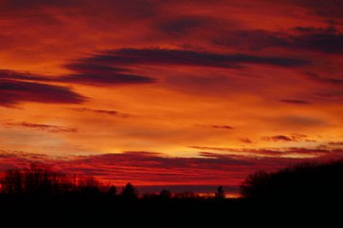 Almanya, Bavyera 'da güzel bir gün batımı, 