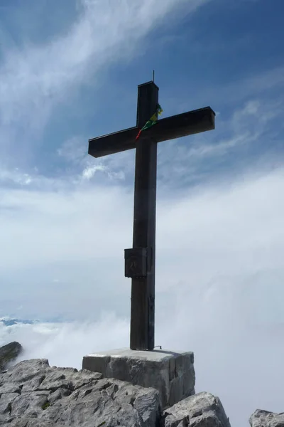 Cruz Cumbre Montaña Soiernspitze Baviera Alemania —  Fotos de Stock