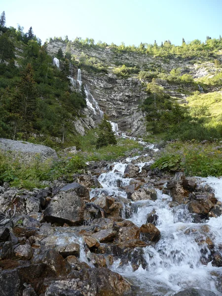 Vattenfall Vid Soiernspitze Berg Bayern Tyskland — Stockfoto