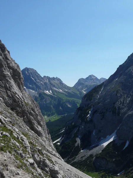 Panorama Montanhoso Montanha Ehrwalder Sonnenspitze Áustria — Fotografia de Stock