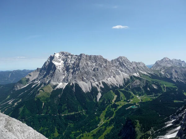 Panorama Montagne Zugspitze Montagne Ehrwalder Sonnenspitze Montagne Autriche — Photo