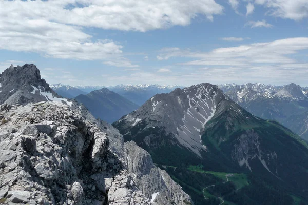 Panorama Montano Dalla Montagna Ehrwalder Sonnenspitze Austria — Foto Stock