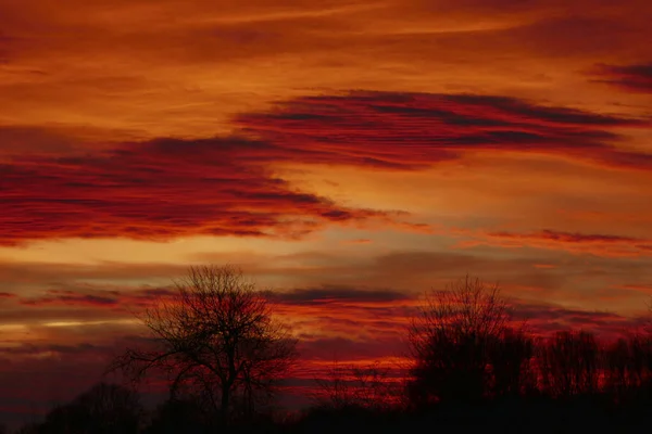 Hermosa Puesta Sol Paisaje Bávaro Alemania —  Fotos de Stock