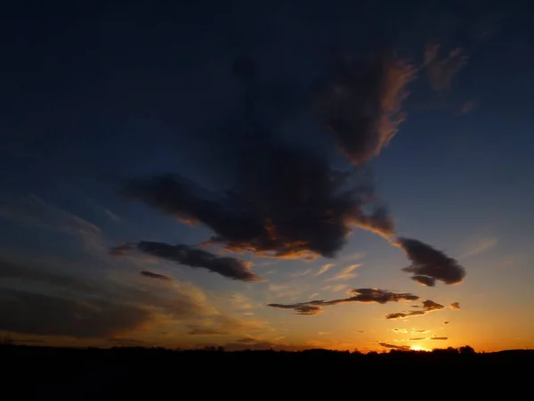 Hermosa Puesta Sol Paisaje Bávaro Alemania —  Fotos de Stock