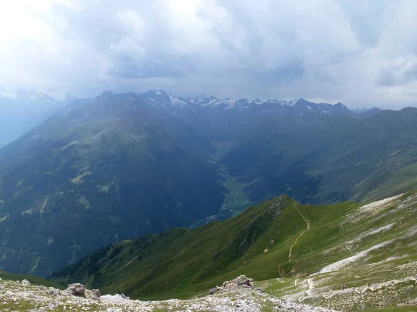 Assine Post Trilha Caminhadas Alta Altitude Stubai Tirol Áustria — Fotografia de Stock