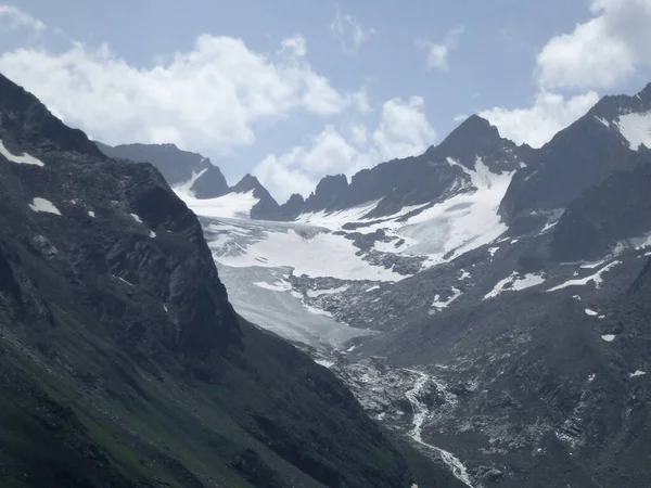 Alpeiner Ferner Gletsjer Stubai Hoogtewandelweg Ronde Tirol Oostenrijk — Stockfoto