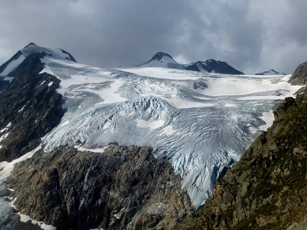 Ghiacciaio Sulzenau Stubai Sentiero Escursionistico Alta Quota Giro Tirolo Austria — Foto Stock