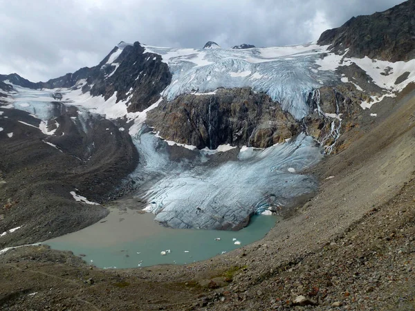 Sulzenau Glaciär Vid Stubai Vandringsled Hög Höjd Varv Tyrolen Österrike — Stockfoto