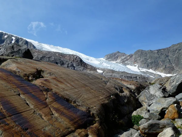 Ледник Сульценау Стубайской Высокогорной Пешеходной Тропе Круг Тироле Австрия — стоковое фото