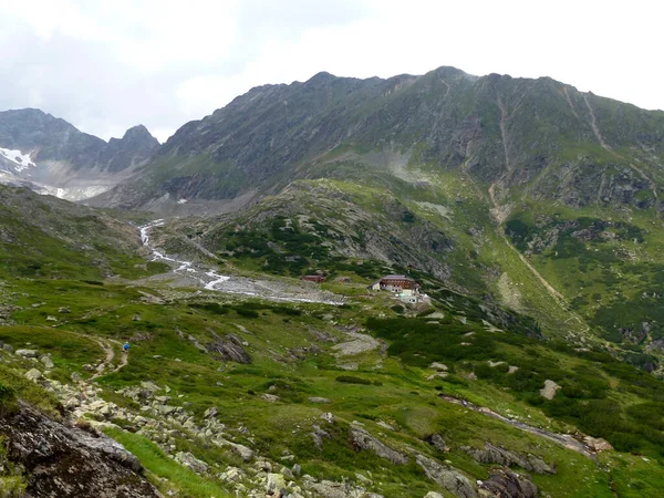 Sulzenau Hut Stubai High Hiking Trail Lap Tyrol Austria — стокове фото
