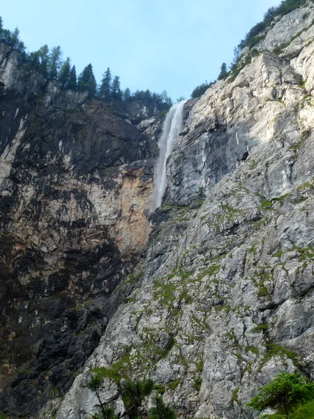 Vattenfall Vid Seebenklettersteig Ferrata Tyrolen Österrike Sommaren — Stockfoto