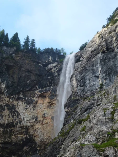 Vízesés Seebenklettersteig Ferrata Tirol Ausztria Nyáron — Stock Fotó