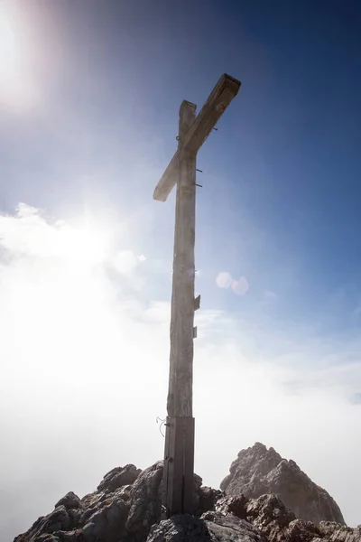 Cruz Cumbre Montaña Taubenstein Baviera Alemania —  Fotos de Stock