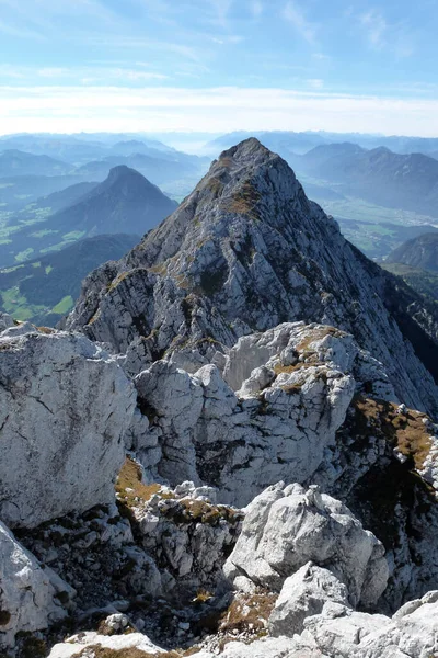 Montanha Atravessando Montanhas Hackenkopfe Tirol Áustria — Fotografia de Stock