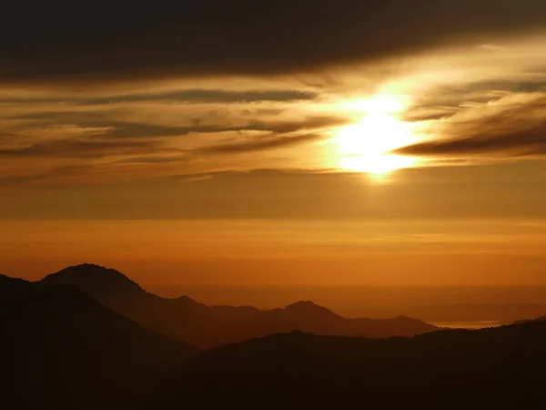 Pôr Sol Montanha Untersberg Berchtesgaden Baviera — Fotografia de Stock