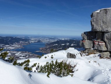 Wallberg dağ turundan Tegernsee, Bavyera, Almanya