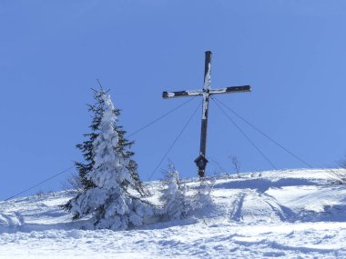 Tegernsee, Bavyera, Almanya 'da Setzberg dağının zirvesi