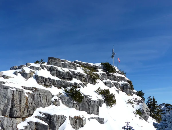 Tegernsee Wallberg Mountain Tour Bavaria Germanypep Cross Wallberg Mountain Bavaria — стокове фото