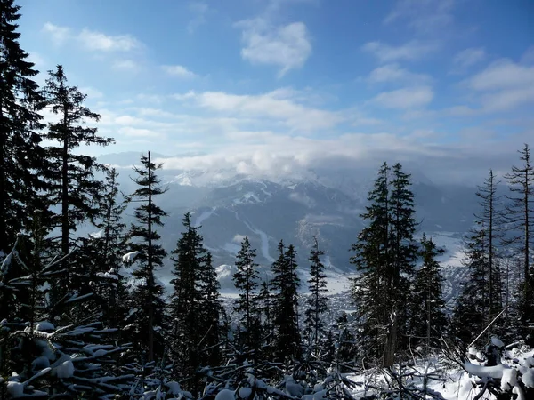 Panorama Montaña Los Alpes Bávaros Invierno — Foto de Stock