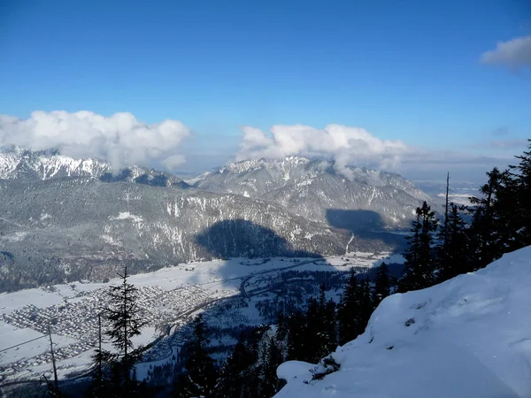 Bergpanorama Den Bayerischen Alpen Winter — Stockfoto