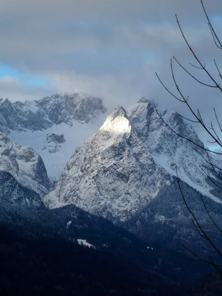 Zugspitze Mountain Wetterstein Mountain Massif Bajorország Németország — Stock Fotó