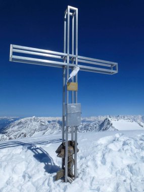 Zirve Wilder Pfaff dağını geçti, kayak turu, Tyrol, Avusturya