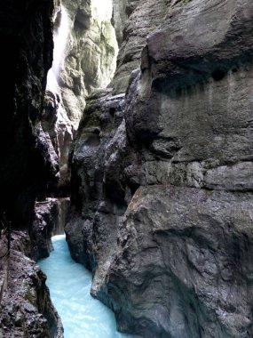 Canynon Partnachklamm n Garmisch-Partenkirchen, Bavyera, Almanya