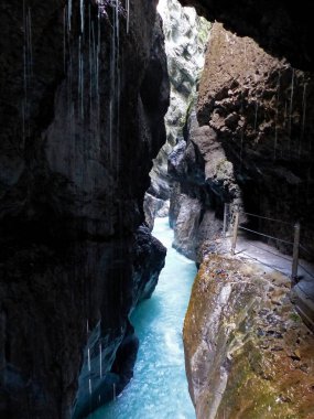 Canynon Partnachklamm n Garmisch-Partenkirchen, Bavyera, Almanya