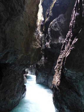 Canynon Partnachklamm n Garmisch-Partenkirchen, Bavyera, Almanya