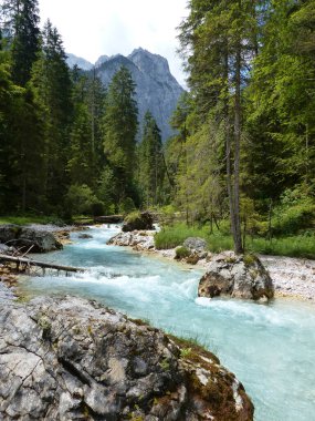 River Partnach Canyon Partnachklamm Reintal Garmisch-Partenkirchen, Bavyera, Almanya