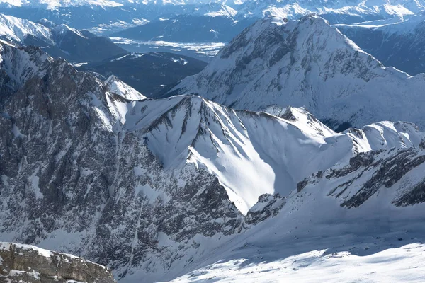 Θέα Στο Βουνό Από Zugspitze Βαυαρία Γερμανία Χειμώνα — Φωτογραφία Αρχείου