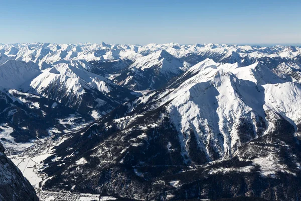 Pohled Hory Zugspitze Bavorsko Německo Zimě — Stock fotografie
