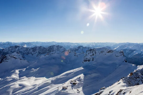 Vista Sulle Montagne Zugspitze Baviera Germania Inverno — Foto Stock