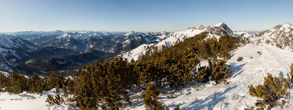 Panorama Utsikt Från Auerspitze Berg Bayern Tyskland Vinter — Stockfoto