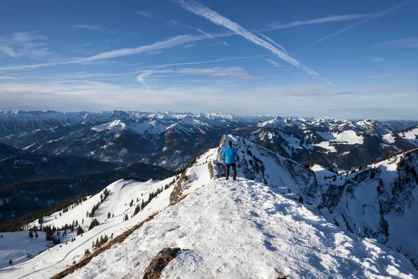 Χειμερινό Ορεινό Πανόραμα Στο Βουνό Rotwand Βαυαρία Γερμανία — Φωτογραφία Αρχείου