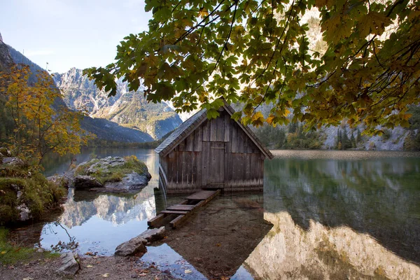 Boathouse Lago Obersee Baviera Alemania —  Fotos de Stock