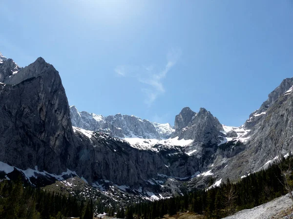 Bergspanorama Vid Hollental Canyon Mountain Tour Bayern Tyskland — Stockfoto