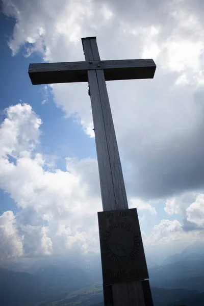 Самітський Хрест Гори Кроттенкопф Баварських Альпах Німеччина Влітку — стокове фото