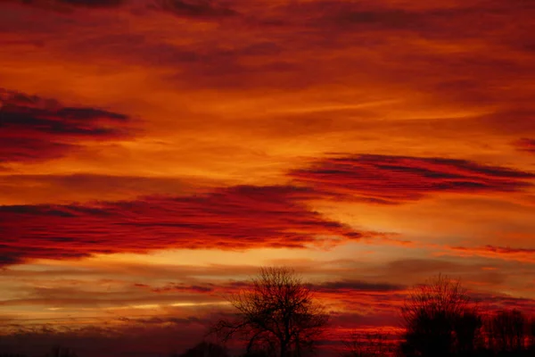 Hermosa Puesta Sol Paisaje Bávaro Alemania —  Fotos de Stock