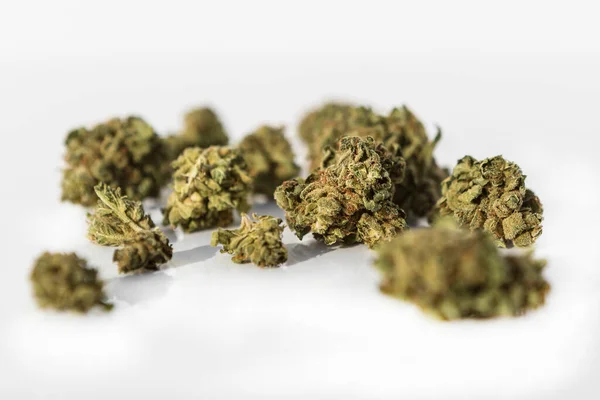 Marijuana Pieces Isolated White Background — Stock Photo, Image